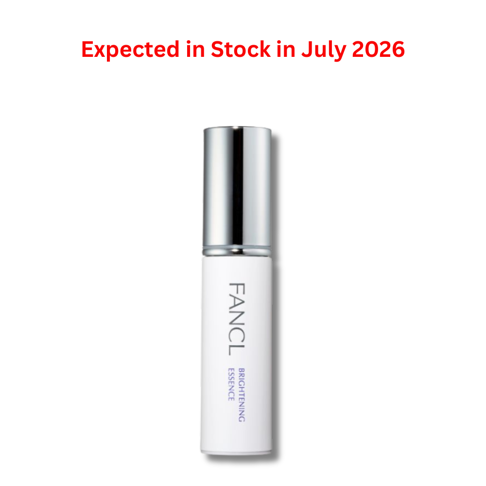 FANCL skincare product on a white background with text indicating stock availability in July 2026.