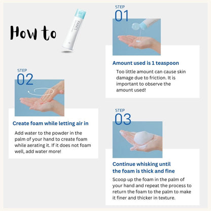 description about how to use FANCL facial cleansing powder