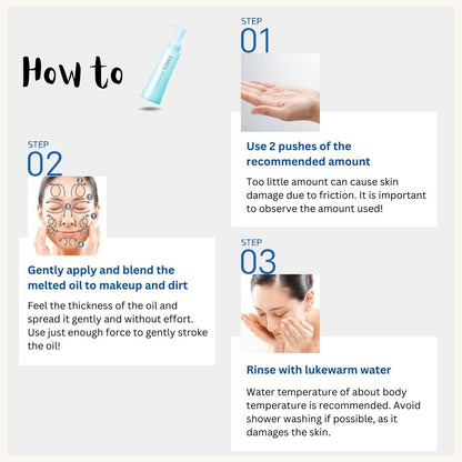 Description page about how to use FANCL mild cleansing oil